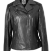 Black leather bikers jacket