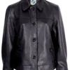 Women's Leather Jacket with Buttons