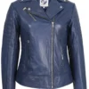 Women coat-style full grain leather jacket