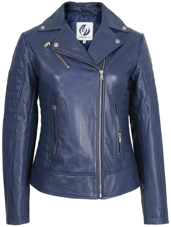 Women coat-style full grain leather jacket