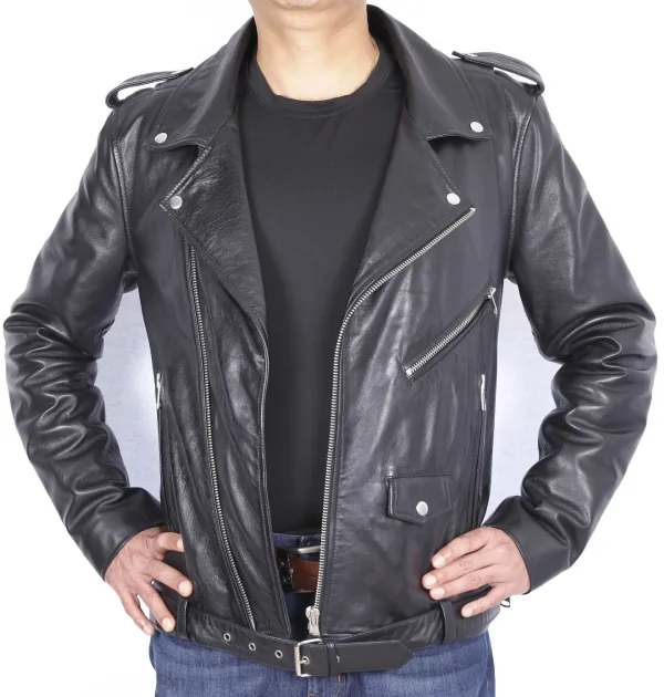 Mens Black Biker Jacket