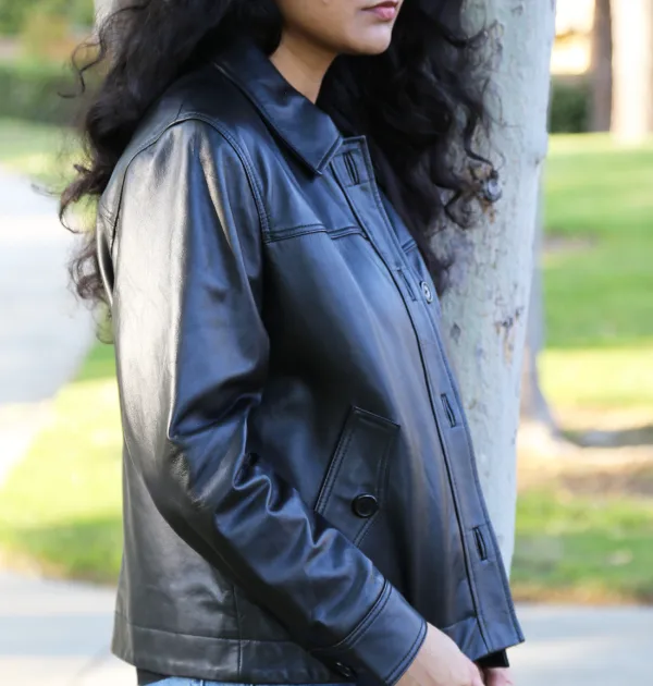 Leather Jacket Button Front