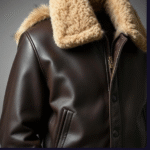 B-3 sheepskin bomber jacket with fur collar